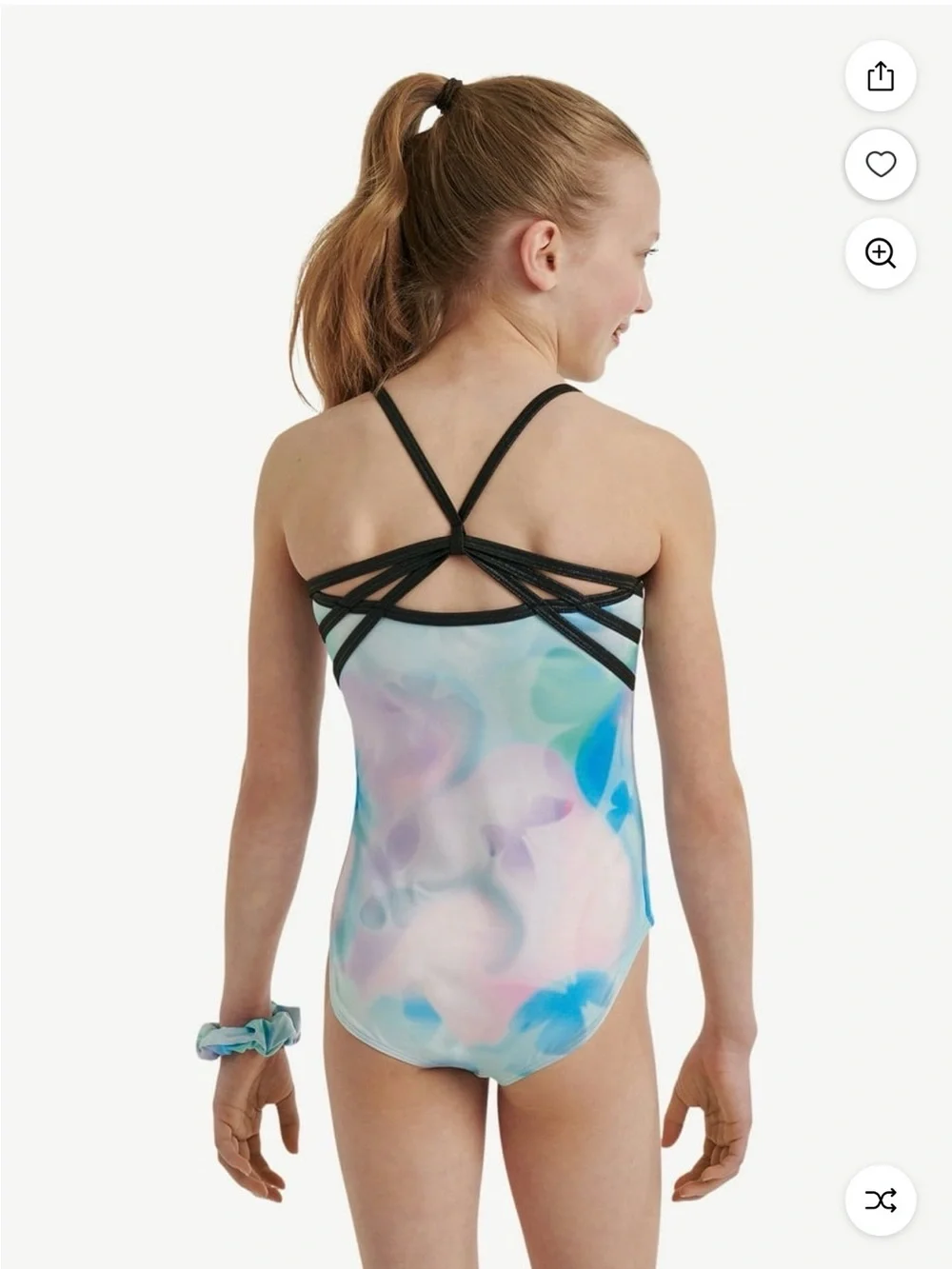 NWT Justice Girls Pastel Tie Dye Leotard w/ Matching Scrunchie Gymnastics Dance